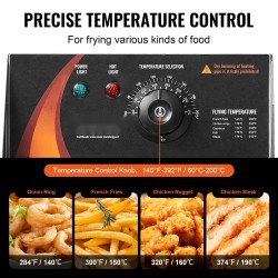 Sähköinen uppopaistinkattila ruostumatonta terästä 12 l öljykapasiteetti 3 irrotettavaa koria ammattikeittiöön