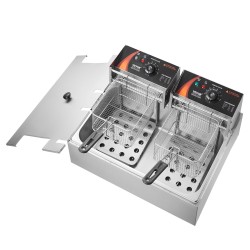 Sähköinen uppopaistinkattila ruostumatonta terästä 12 l öljykapasiteetti 3 irrotettavaa koria ammattikeittiöön