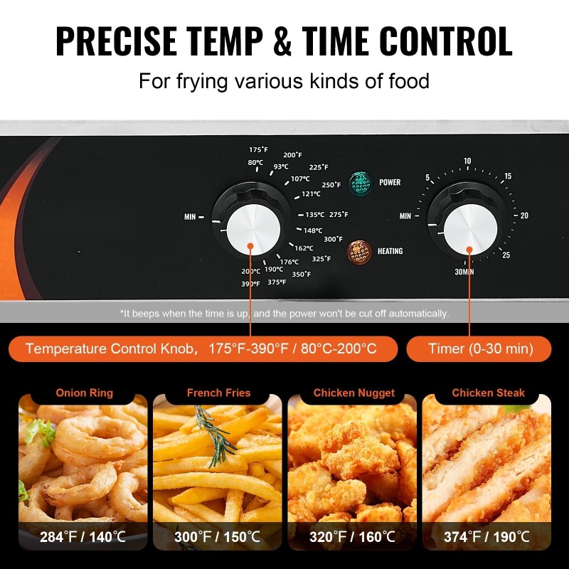 Sähköinen kaksisäiliöinen rasvakeitin ruostumatonta terästä kaksi 8,5 litran säiliötä ammattikeittiöön