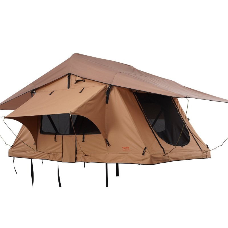 Kovakuorinen kattoteltta 2–3 hengelle polyesteri-puuvilla vesitiivis alumiinirunko teleskooppitikkaat