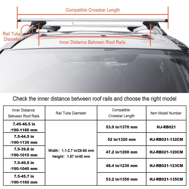 Kattotelineen poikkitangot pituus 132 cm 2 kpl korotetuille kattokaiteille