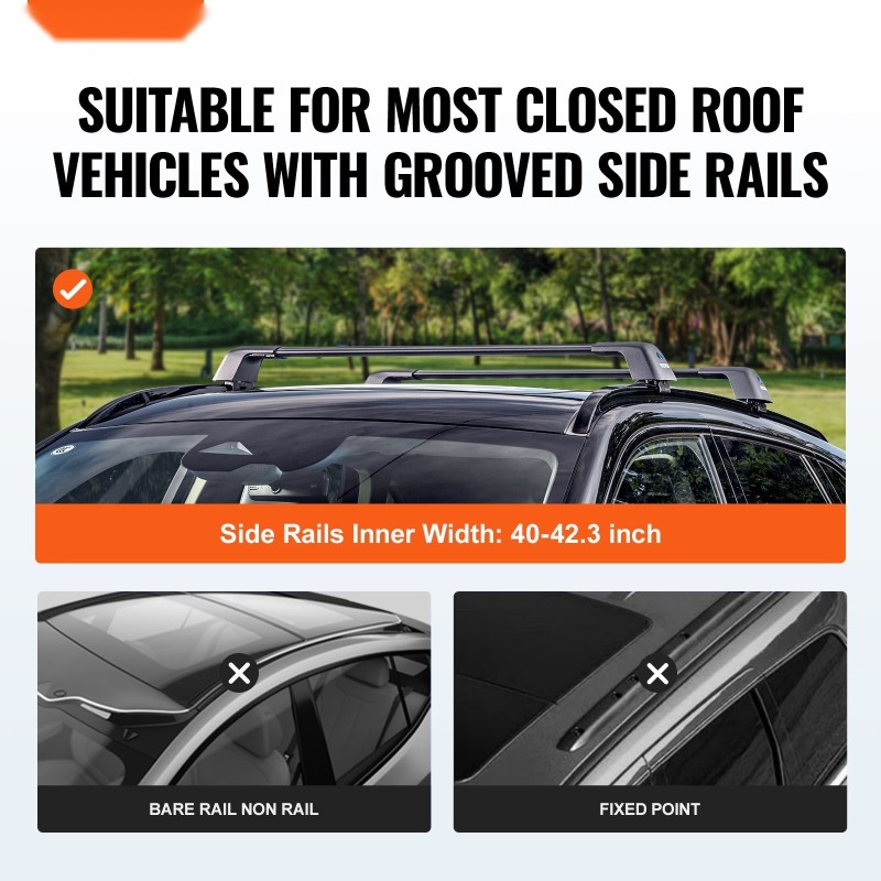 Kattotelineen poikittaiskiskot alumiini ja nailon 120 cm 2 kpl urallisiin sivukaiteisiin