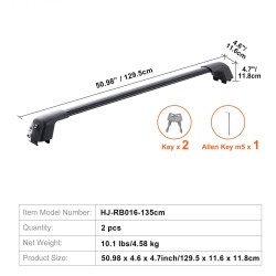 Kattotelineen alumiiniset poikkiputket 2 kpl urallisille sivukiskoille säädettävät jalat varkaudenestolukolla 90 kg