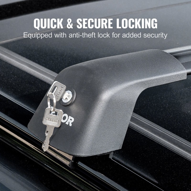 Kattotelineen lukittavat poikkipalkit 122,9 cm 2 kpl urallisille kattokaiteille ilman rakoa