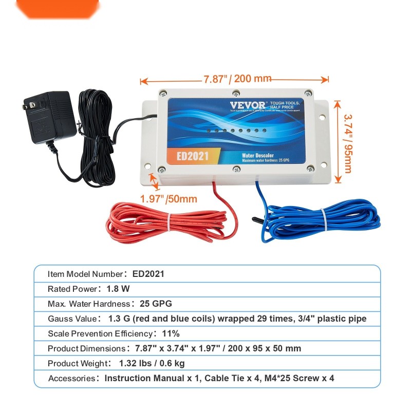 Elektroninen suolaton vedenpehmennin koko talolle sopii kaikille putkityypeille yli kymmenen vuoden käyttöiällä