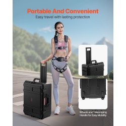 Kovakotelo polypropeenista 3,5 kuutiojalkaa IP67 vesitiivis pyörillä muokattavalla vaahtosisuksella