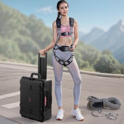 Säänkestävä polypropeenikotelo 2,5 kuutiojalkaa IP67-luokituksella pyörillä teleskooppikahvalla