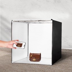 Valokuvausvalolaatikko 815x815x815 mm 210 LED-valoa 5600K värintoistoindeksi ≥95 5 irrotettavaa taustaa