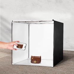 Valokuvausvalolaatikko 1000×1000×1000 mm 210 LED-valoa 5600 K verkkovirtasovitin