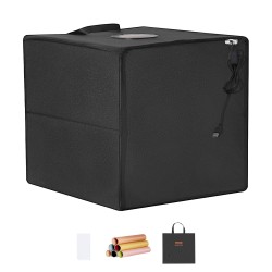 Valokuvausvaloteltta 410x400x390 mm 120 LED-helmeä 6 kaksipuolista taustakangasta 3000–5600K USB