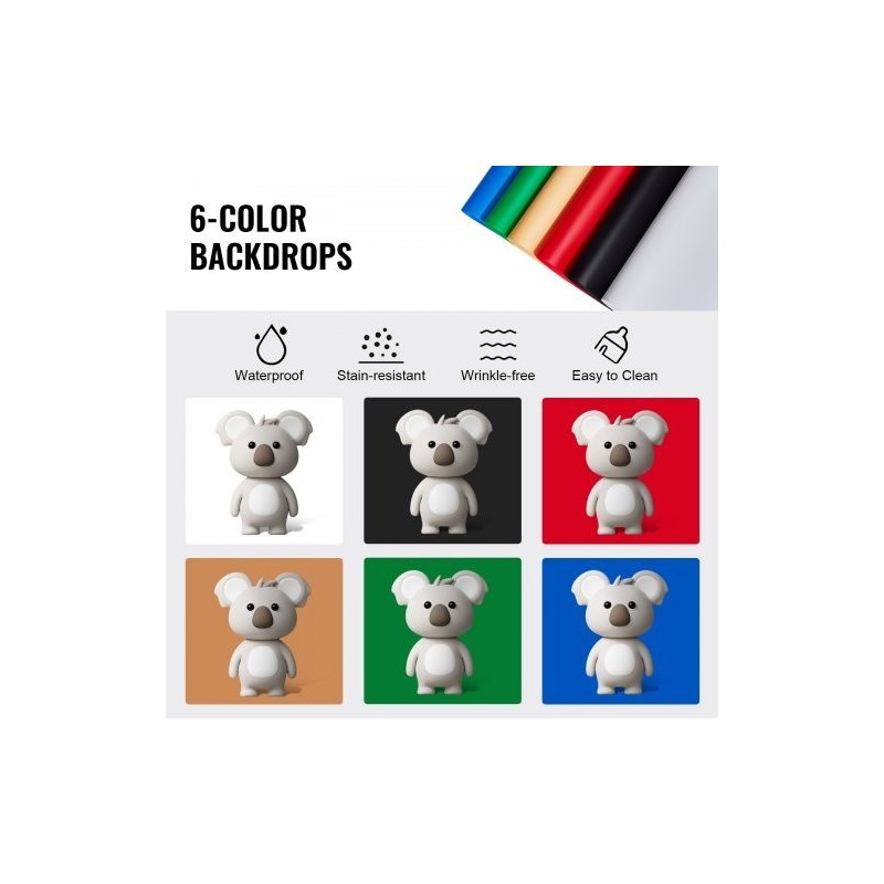 Valolaatikko 410×300×305 mm säädettävä värilämpötila 3000–5600K 6 taustaa USB-virtalähde