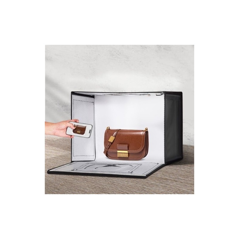 Valolaatikko 410×300×305 mm säädettävä värilämpötila 3000–5600K 6 taustaa USB-virtalähde