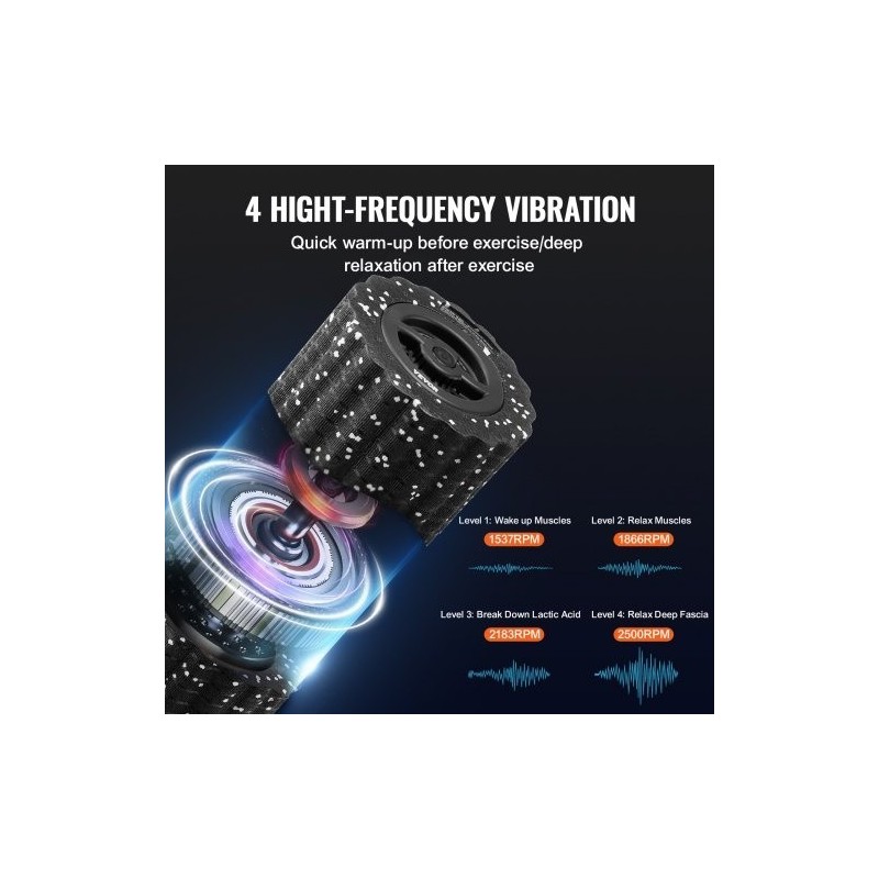 Korkeatiheyksinen vaahtorulla 400 mm värisevä kolmiulotteinen teksturoitu nelitasoinen ladattava palautumiseen