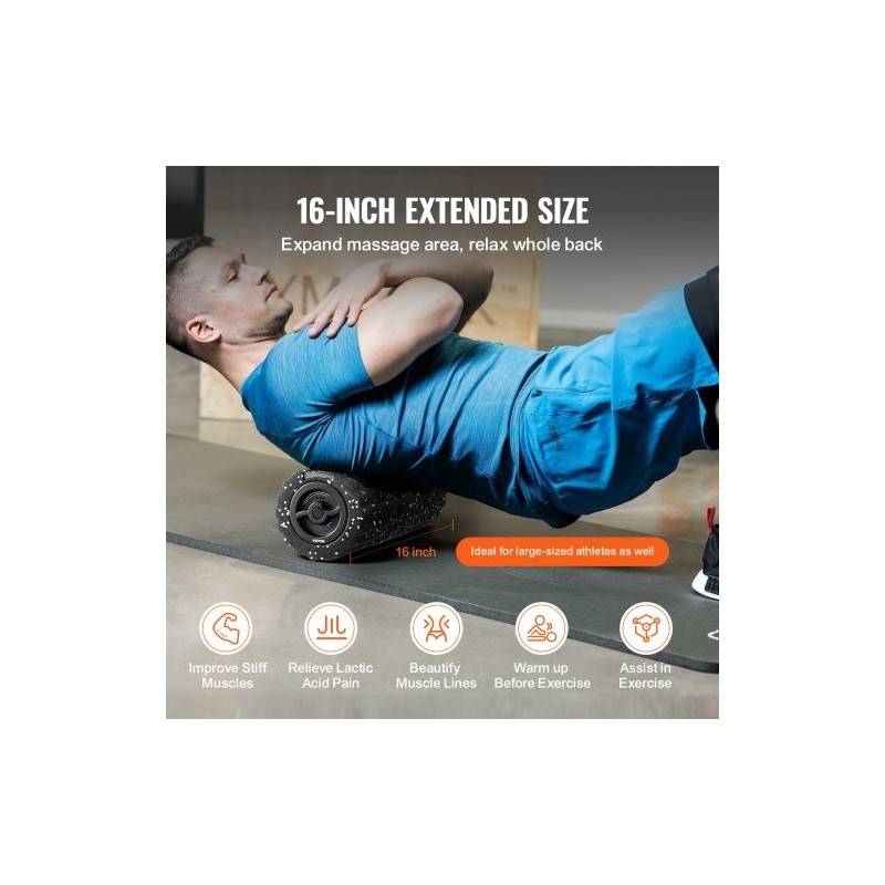 Korkeatiheyksinen vaahtorulla 400 mm värisevä kolmiulotteinen teksturoitu nelitasoinen ladattava palautumiseen