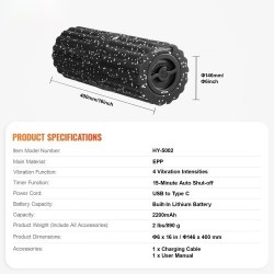 Korkeatiheyksinen vaahtorulla 400 mm värisevä kolmiulotteinen teksturoitu nelitasoinen ladattava palautumiseen