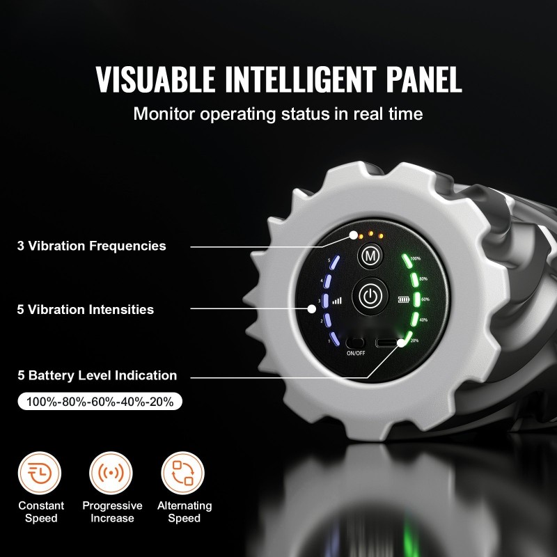 Värisevä hierontarulla 16-tuumainen korkeatiheyksinen EVA-pinta 5 värinävoimakkuutta 3 värinätilaa