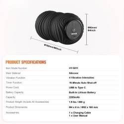 Värisevä maapähkinähierontapallo silikonipinnalla ladattava litiumakku neljällä intensiteetillä syvä lihashieronta