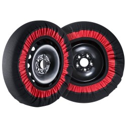 Lumiketjusukat paksutetut polyesterikuituiset halkaisija 385 430 mm 2 kpl puolipeitto autoihin