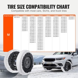 Lumisukat renkaisiin paksutettu polyesterikuitu koko M 2 kpl talviajoon