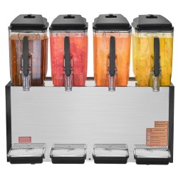 Kylmäjuoma annostelija ruostumattomasta teräksestä neljällä kahdentoista litran säiliöllä viisisataakymmenen watin