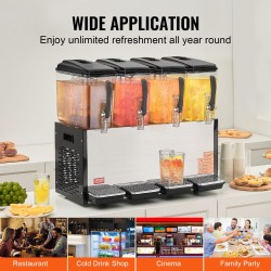 Kylmäjuoma-annostelija ruostumattomasta teräksestä neljällä kahdentoista litran säiliöllä viisisataakymmenen watin