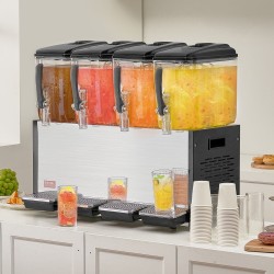 Kylmäjuoma-annostelija ruostumattomasta teräksestä neljällä kahdentoista litran säiliöllä viisisataakymmenen watin