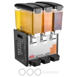 Juoma-annostelija kolme 10 litran säiliötä ruostumatonta terästä 7–12 asteen jäähdytys