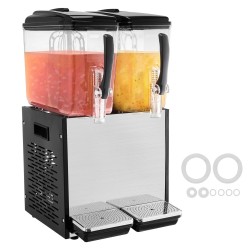 Kaksisäiliöinen juomajakelija kahdella 12 l säiliöllä ruostumatonta terästä jäähdytys 7–12 °C