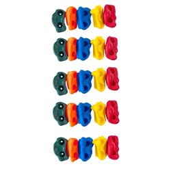 Kiipeilyotteet 25 kpl PP kopolymeeri eri kokoja värikkäät sisä ja ulkokäyttöön
