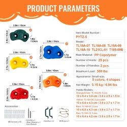 Kiipeilyotteet 25 kpl PP-kopolymeeri eri kokoja värikkäät sisä- ja ulkokäyttöön