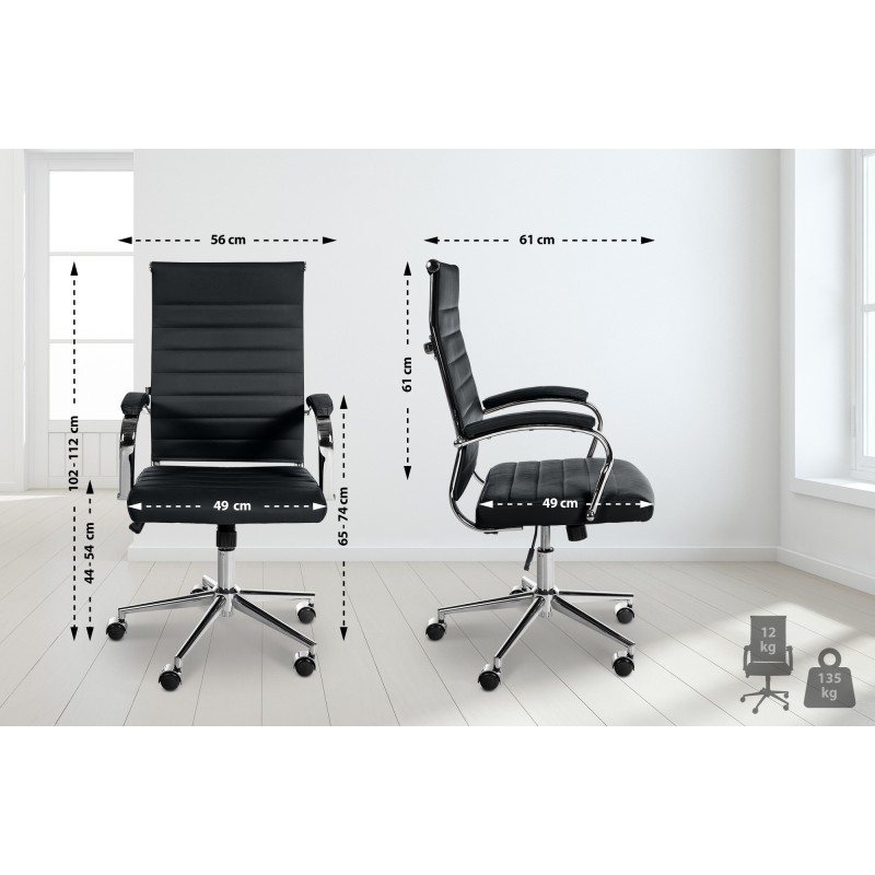 Laadukas nahkainen toimistotuoli ergonomisella muotoilulla ja säädettävyydellä