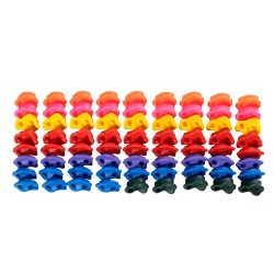 Kiipeilyotteet 72 kpl eri kokoisia monivärisiä PP kopolymeeristä valmistetut sisä ja ulkokäyttöön