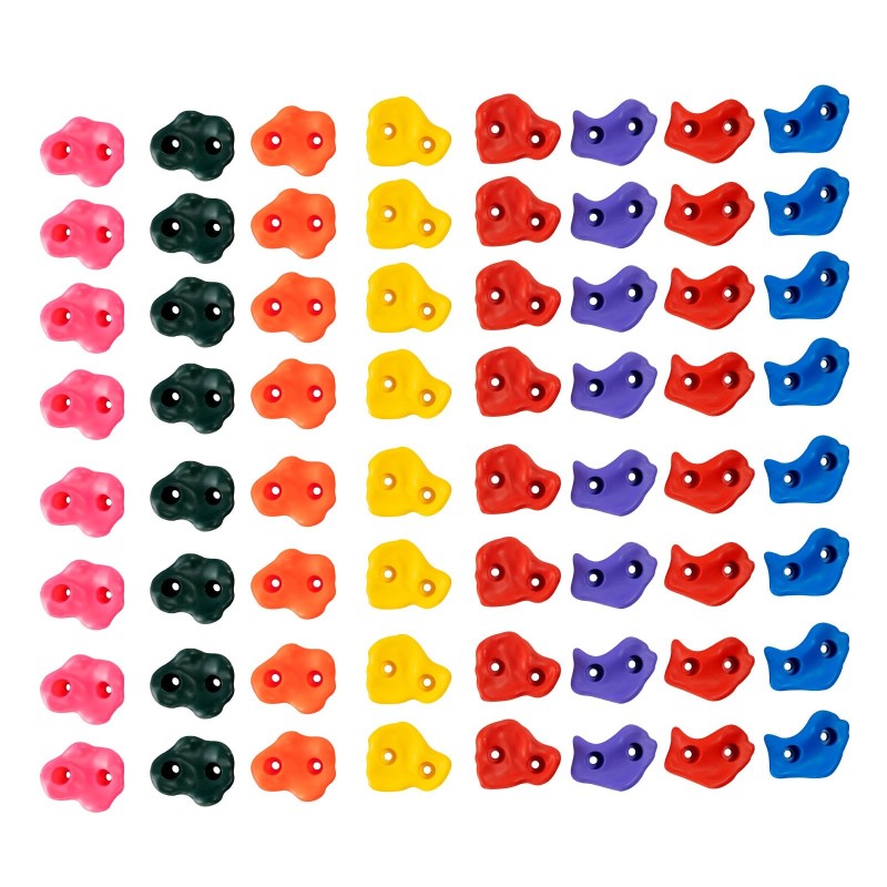 Kiipeilyotteet 72 kpl eri kokoisia monivärisiä PP-kopolymeeristä valmistetut sisä- ja ulkokäyttöön