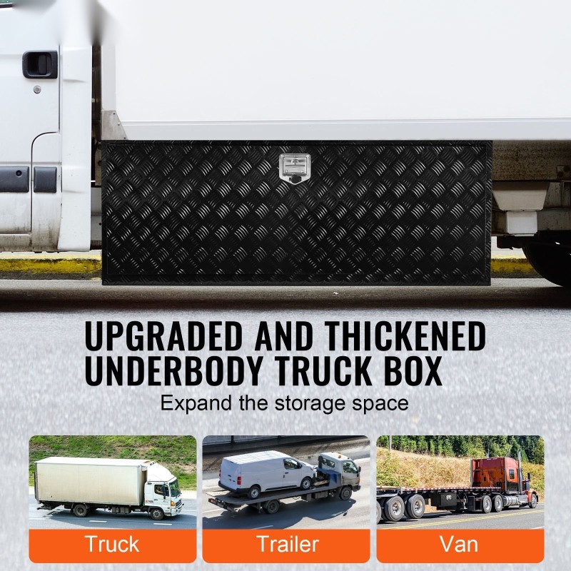 Alapuolinen säilytyslaatikko ajoneuvoon alumiiniseoksesta 1524×610×610 mm lukolla ja kahdella avaimella