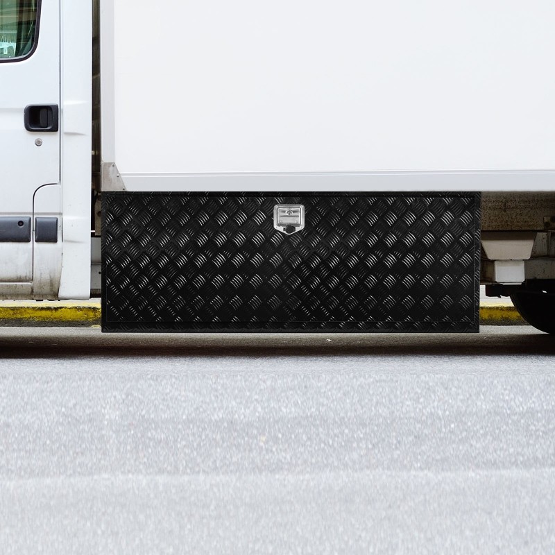 Alapuolinen säilytyslaatikko ajoneuvoon alumiiniseoksesta 1524×610×610 mm lukolla ja kahdella avaimella