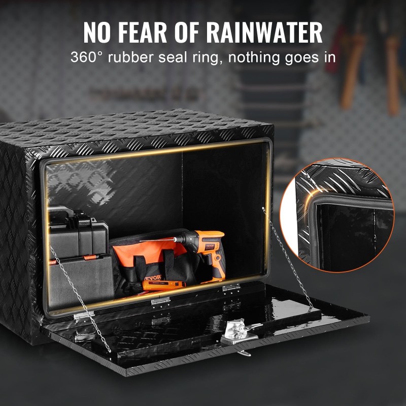 Alarunkoinen alumiininen timanttikuvioitu säilytyslaatikko 1219x610x610 mm lukittava säänkestävä