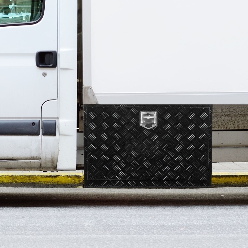 Alarunkoinen alumiininen timanttikuvioitu säilytyslaatikko 1219x610x610 mm lukittava säänkestävä