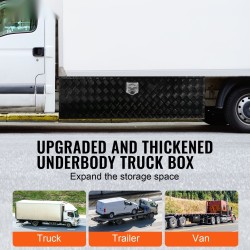 Alumiininen alalaatikko ajoneuvoon 1524x432x457 mm timanttipintainen lukittava T-mallinen kahva