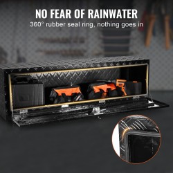 Alumiininen alalaatikko ajoneuvoon 1524x432x457 mm timanttipintainen lukittava T-mallinen kahva