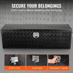 Alumiininen alalaatikko ajoneuvoon 1524x432x457 mm timanttipintainen lukittava T-mallinen kahva