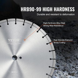 Timanttilaikka 400mm betonille 12mm segmenttikorkeus 25,4mm keskireikä märkä ja kuivaleikkaus