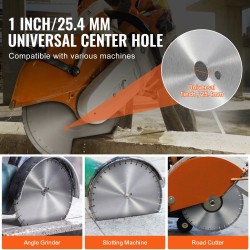 Timanttilaikka 400mm betonille 12mm segmenttikorkeus 25,4mm keskireikä märkä ja kuivaleikkaus