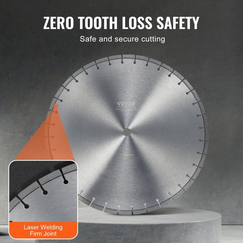 Timanttilaikka 450 mm 30Cr-Mo seosteräspohja timanttisegmentti 12 mm tasahampainen 25,4 mm keskireikä