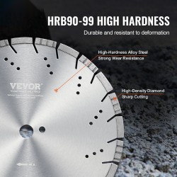 Timanttiterä 350 mm vinohampainen betonille laatoille ja tiilille