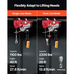 Sähkönostin seosteräsrunko päällystetty teräsvaijeri kaksiköysi 1000 kg yksiköysi 500 kg