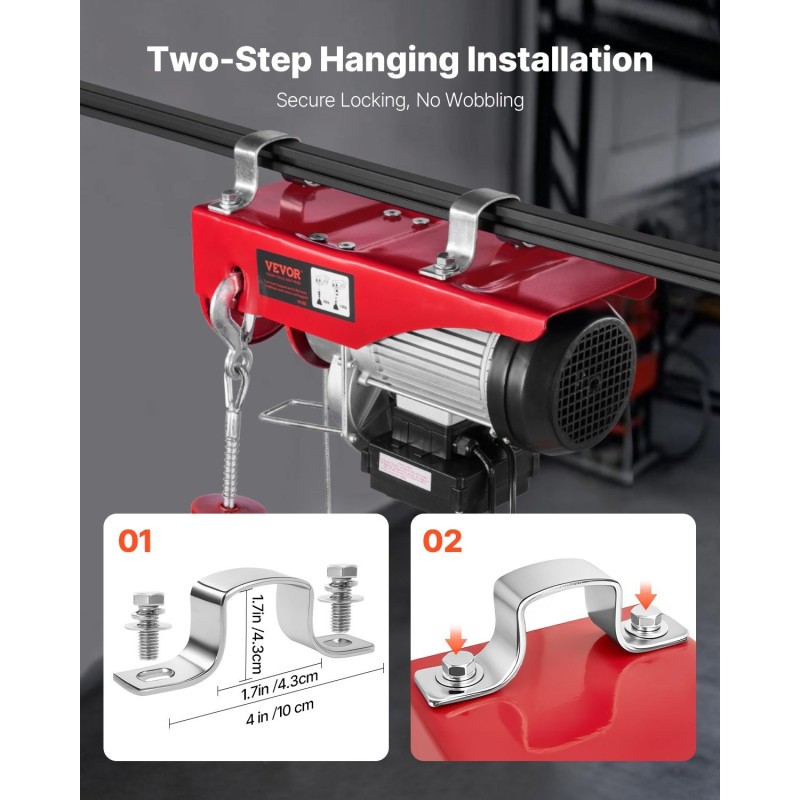 Sähkönostin seosteräsrunko päällystetty teräsvaijeri kaksiköysi 1000 kg yksiköysi 500 kg