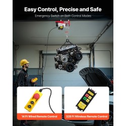 Sähköinen vaijerinostin seosterunkoinen 300/600 kiloa 12/6 metriä langaton 100 metriä