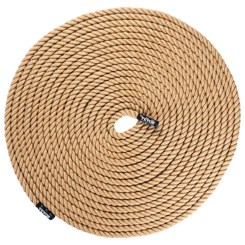 Kuntosalin juuttiköysi kiipeilyyn 25,4 mm 30,48 m kolmikierteinen