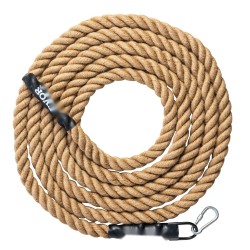 Kiipeilyköysi 100-prosenttista juuttia 38 millimetrin halkaisija 7,62 metrin pituus 227 kilogramman kantavuus