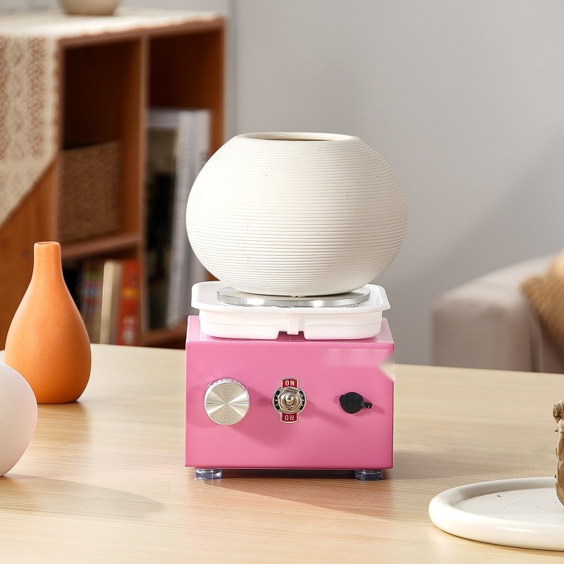 Sähköinen savenvalupyörä 0–320 kierrosta minuutissa irrotettava allas kaksi lautasta 18 työkalua pinkki